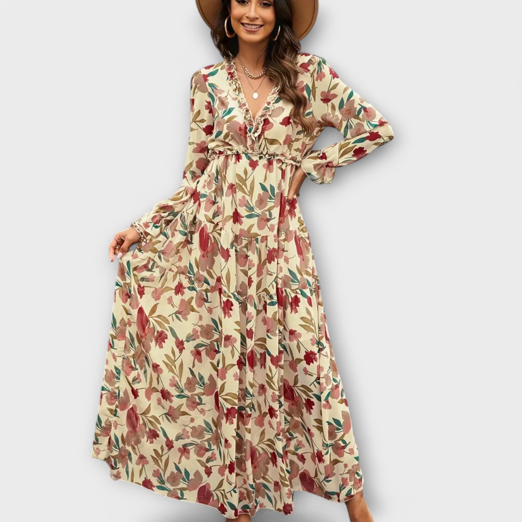Seren | Floral V-Neck Summer Dress