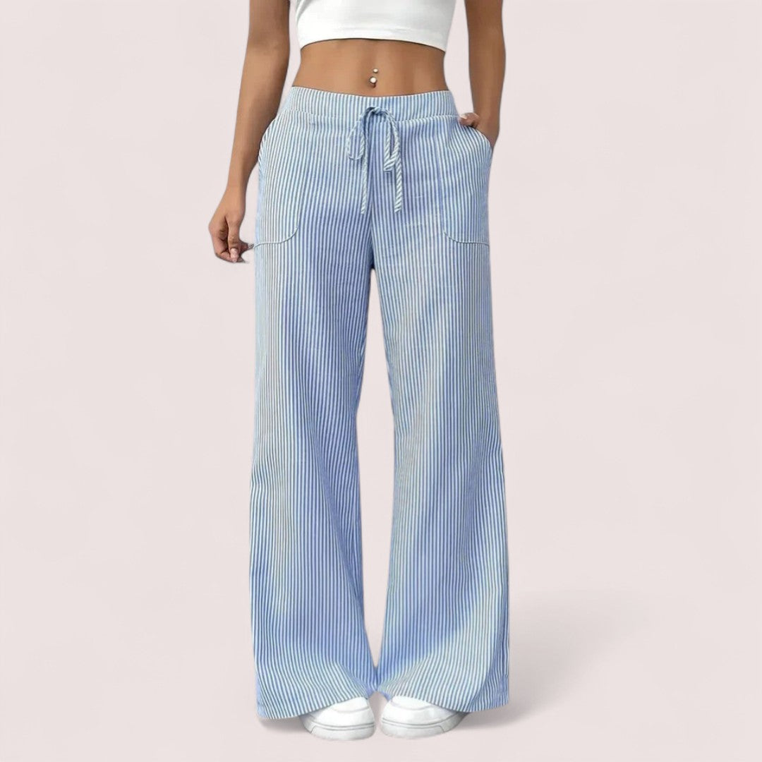 Dominique | Striped Wide-Leg Pants
