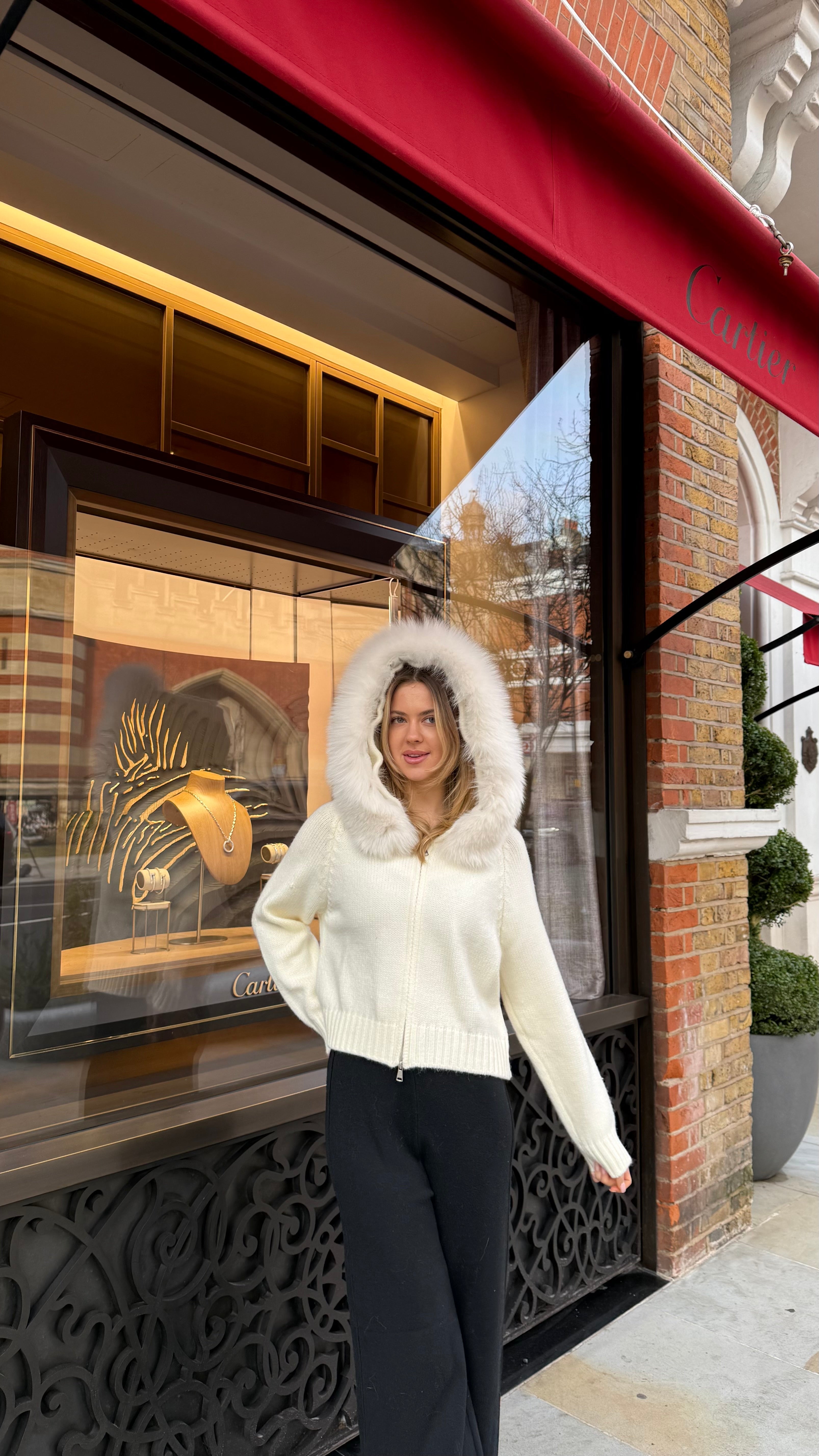 Clarisse | Wool-Blend Hooded Cardigan