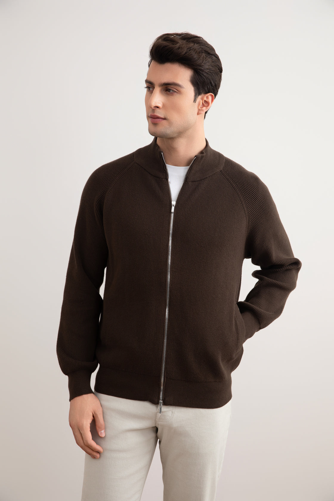 Roland | Ribbed Full-Zip Cardigan