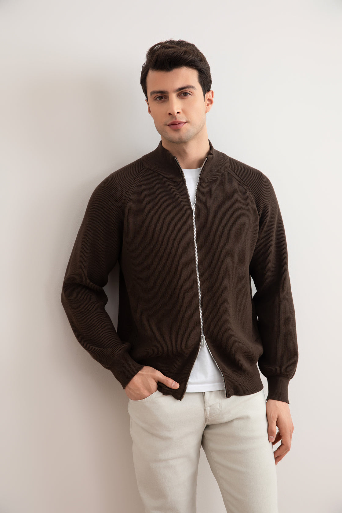 Roland | Ribbed Full-Zip Cardigan