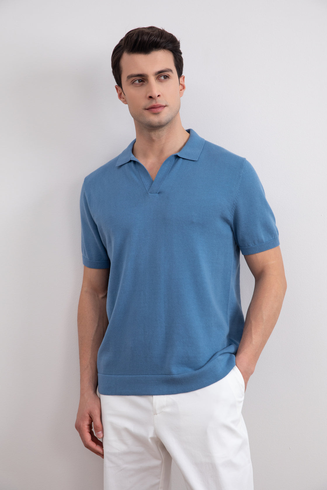 Thierry | Open Collar Polo Shirt