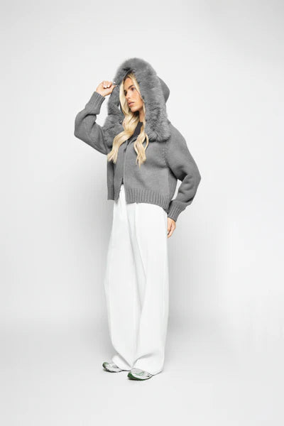 Clarisse | Wool-Blend Hooded Cardigan