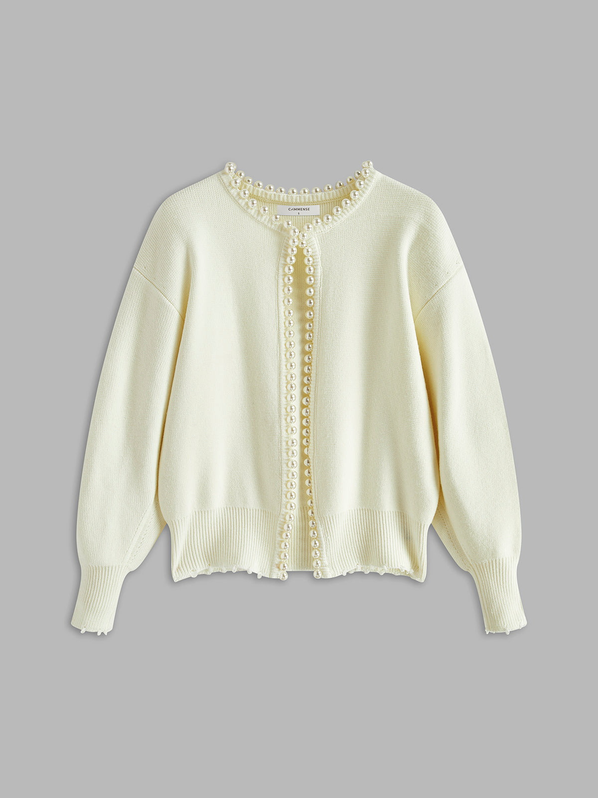 Elowen | Pearl-Trim Knit Cardigan