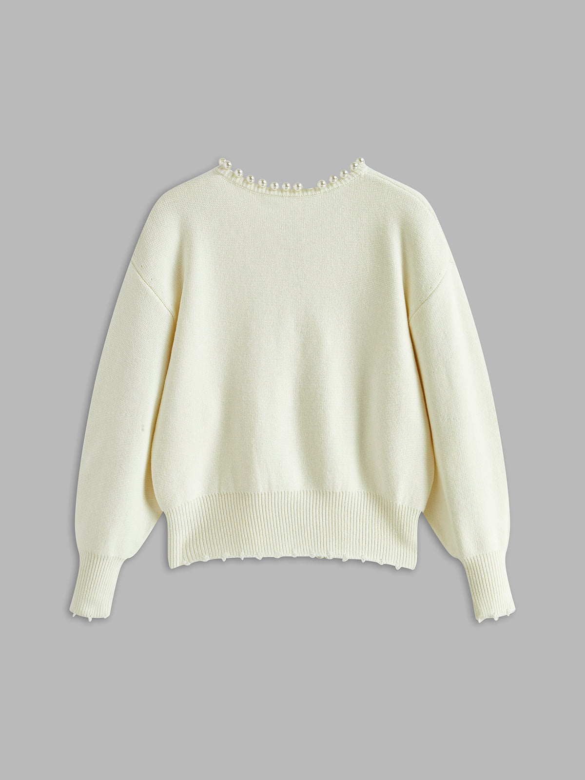 Elowen | Pearl-Trim Knit Cardigan