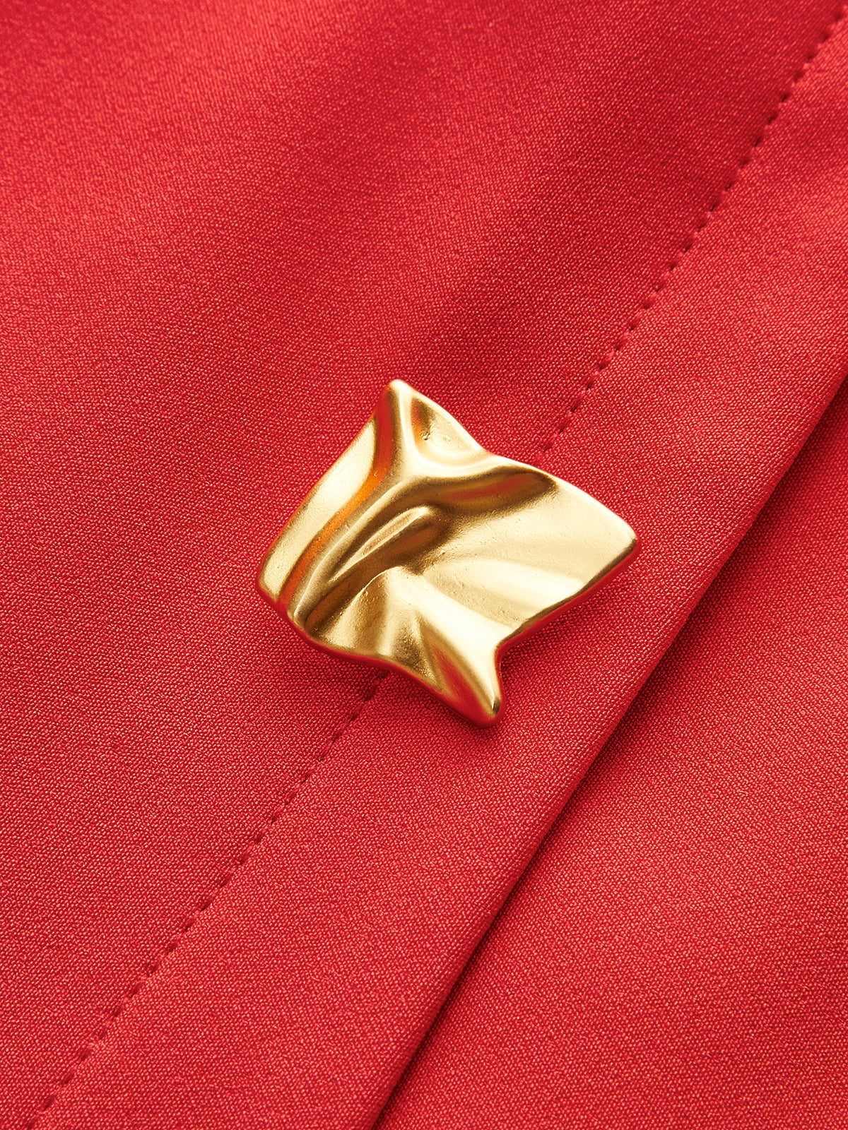 Solange | Pleated Gold Button Dress