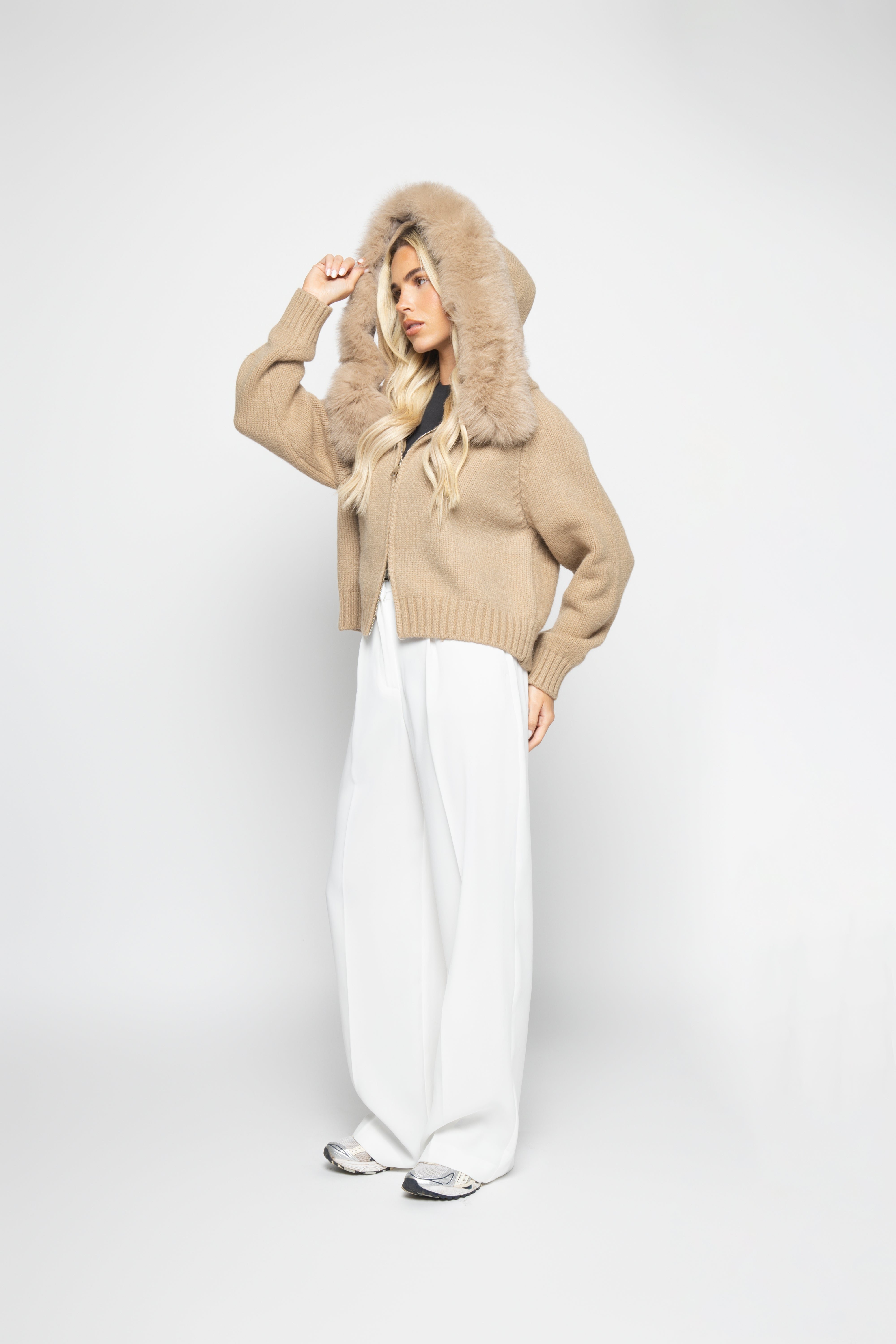 Clarisse | Wool-Blend Hooded Cardigan