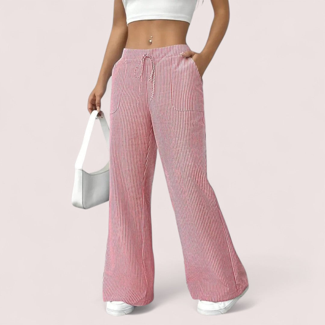 Dominique | Striped Wide-Leg Pants