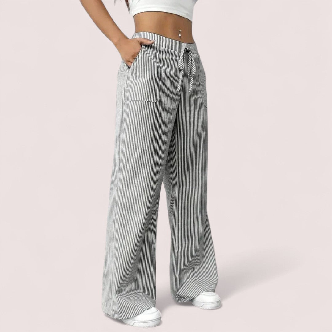 Dominique | Striped Wide-Leg Pants