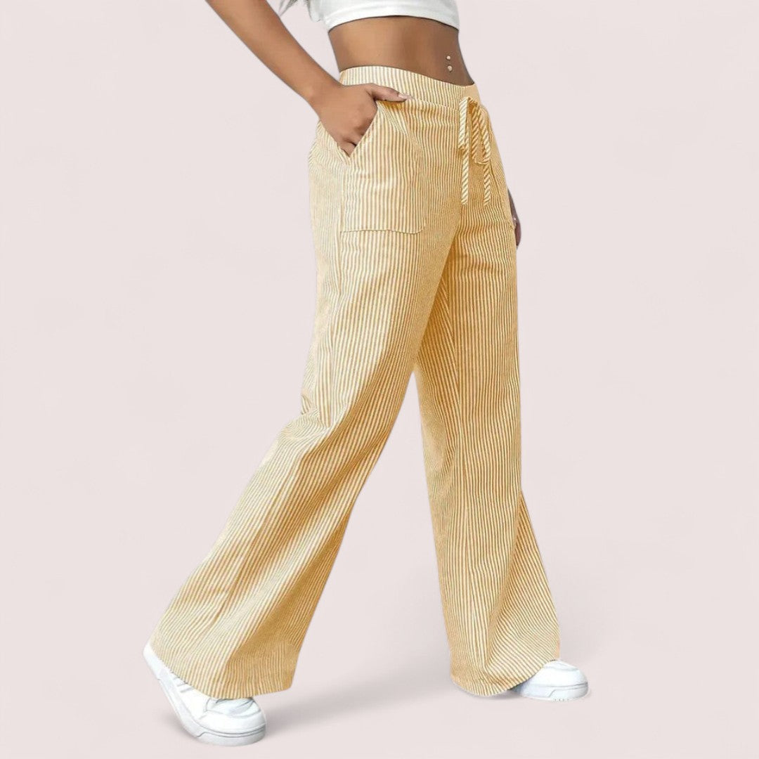 Dominique | Striped Wide-Leg Pants