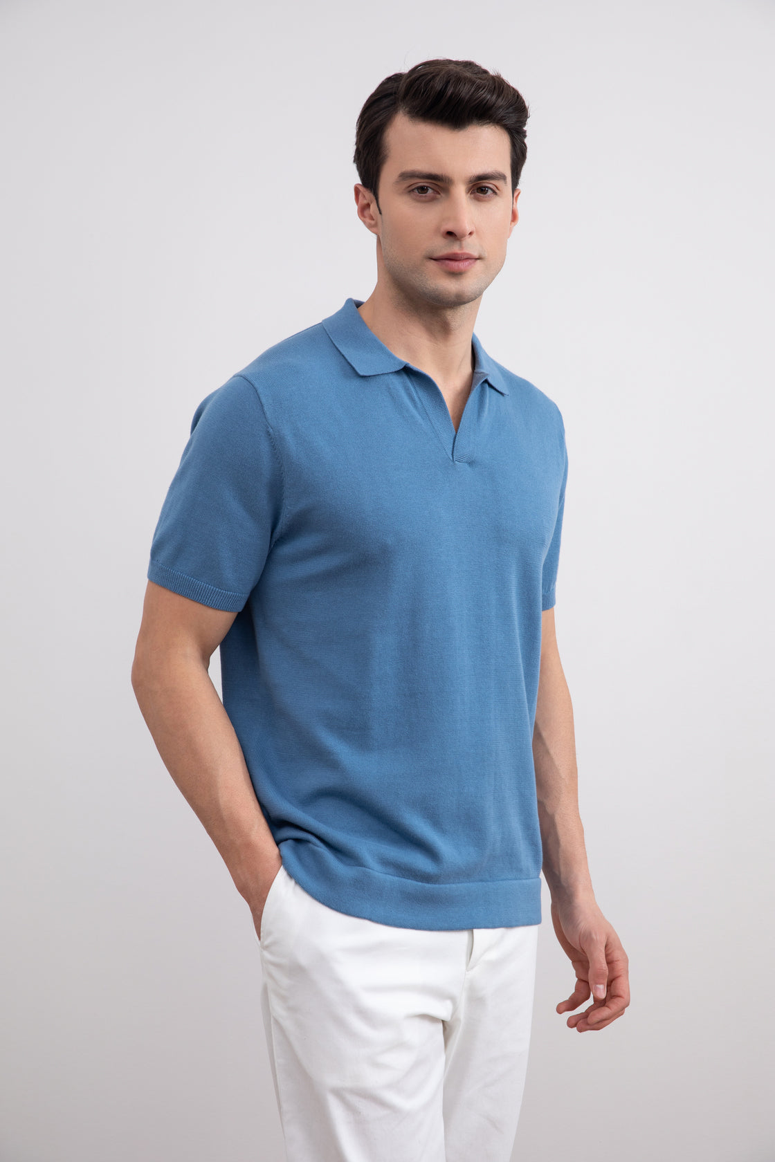 Thierry | Open Collar Polo Shirt