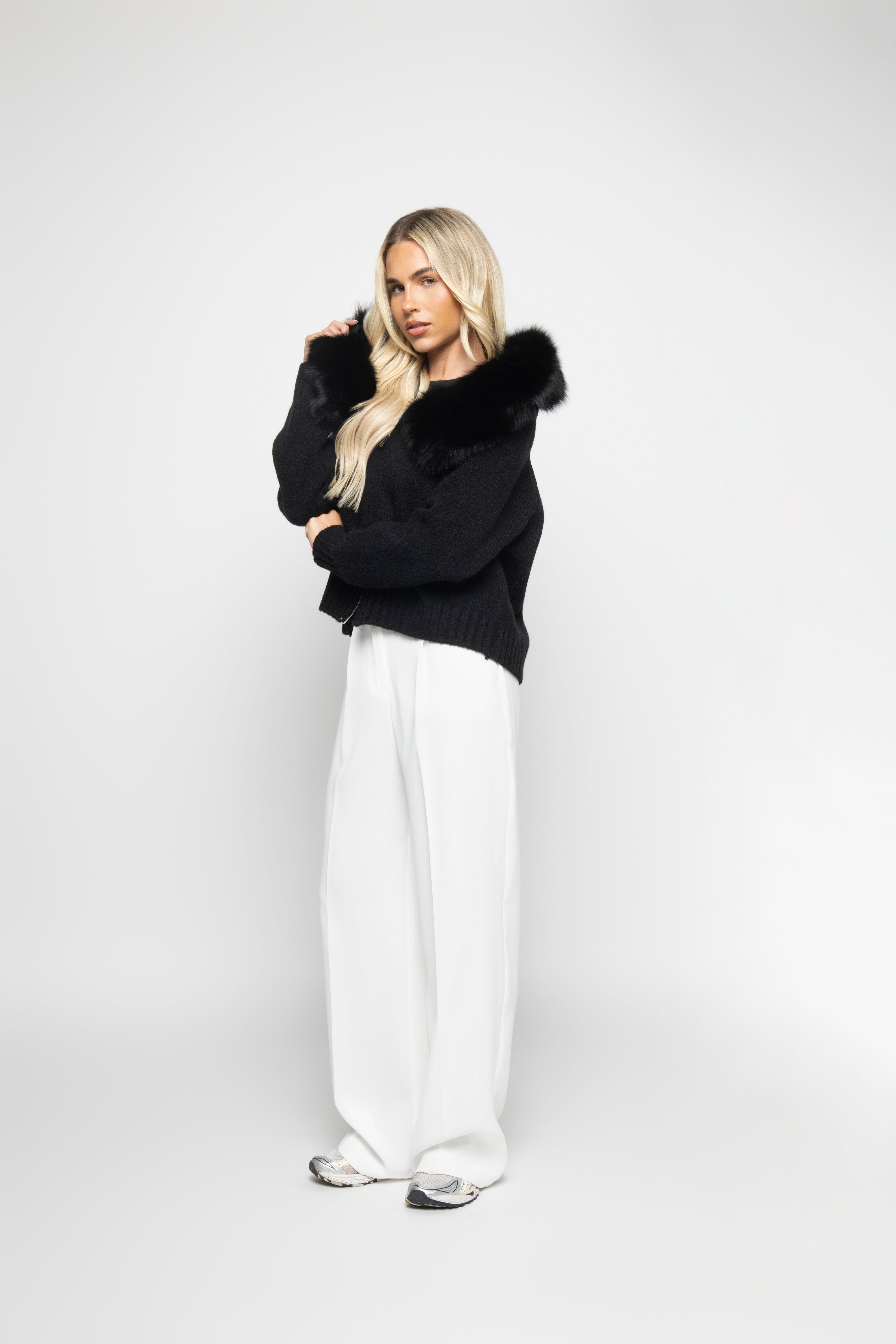 Clarisse | Wool-Blend Hooded Cardigan