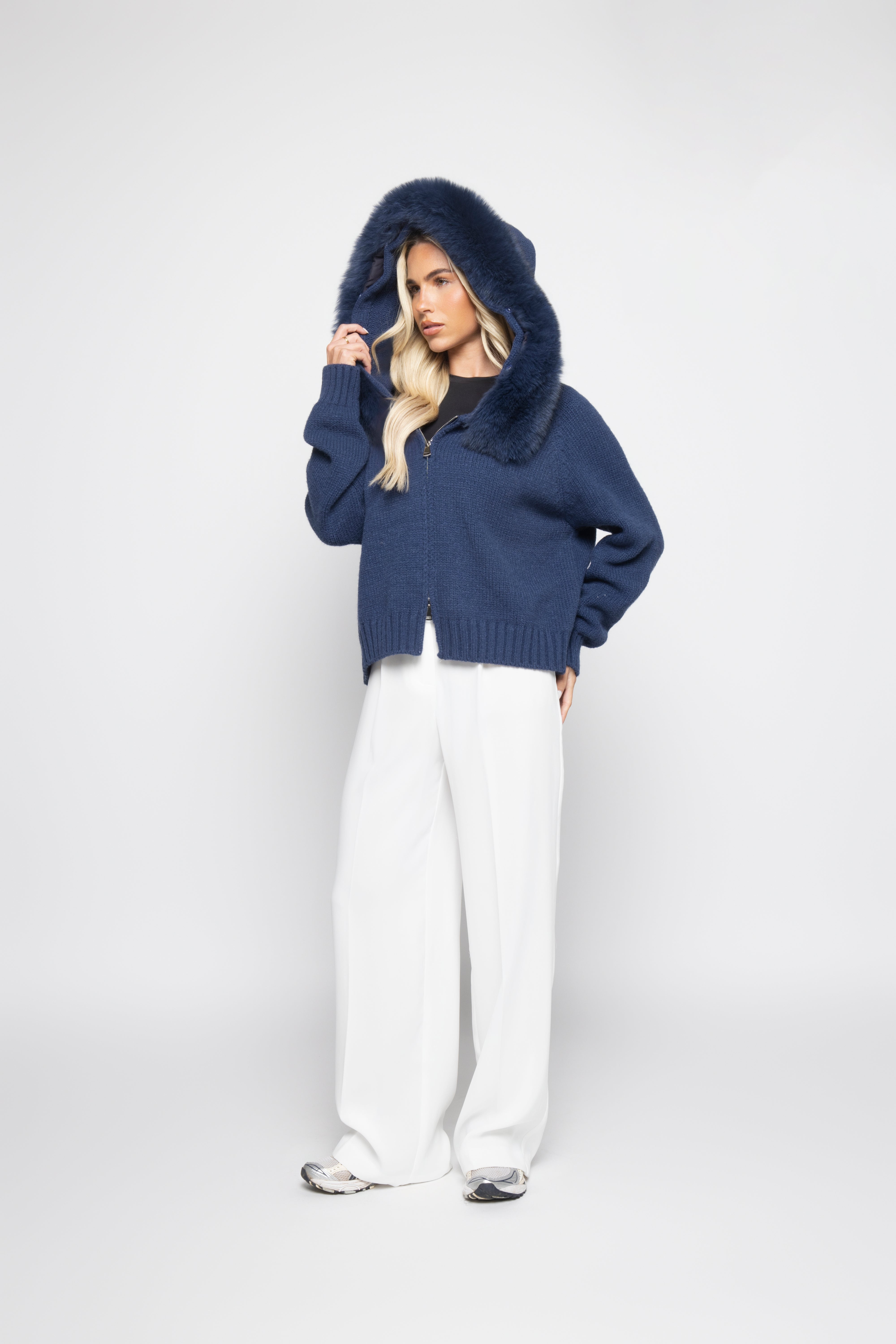 Clarisse | Wool-Blend Hooded Cardigan