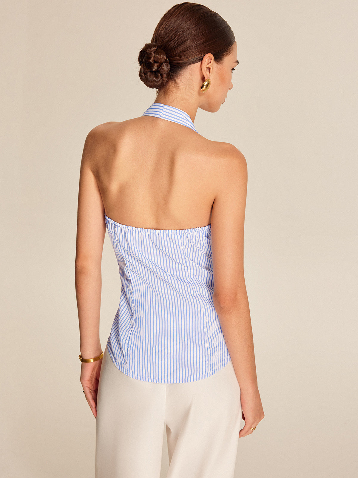 Noelle | Striped Halter Top