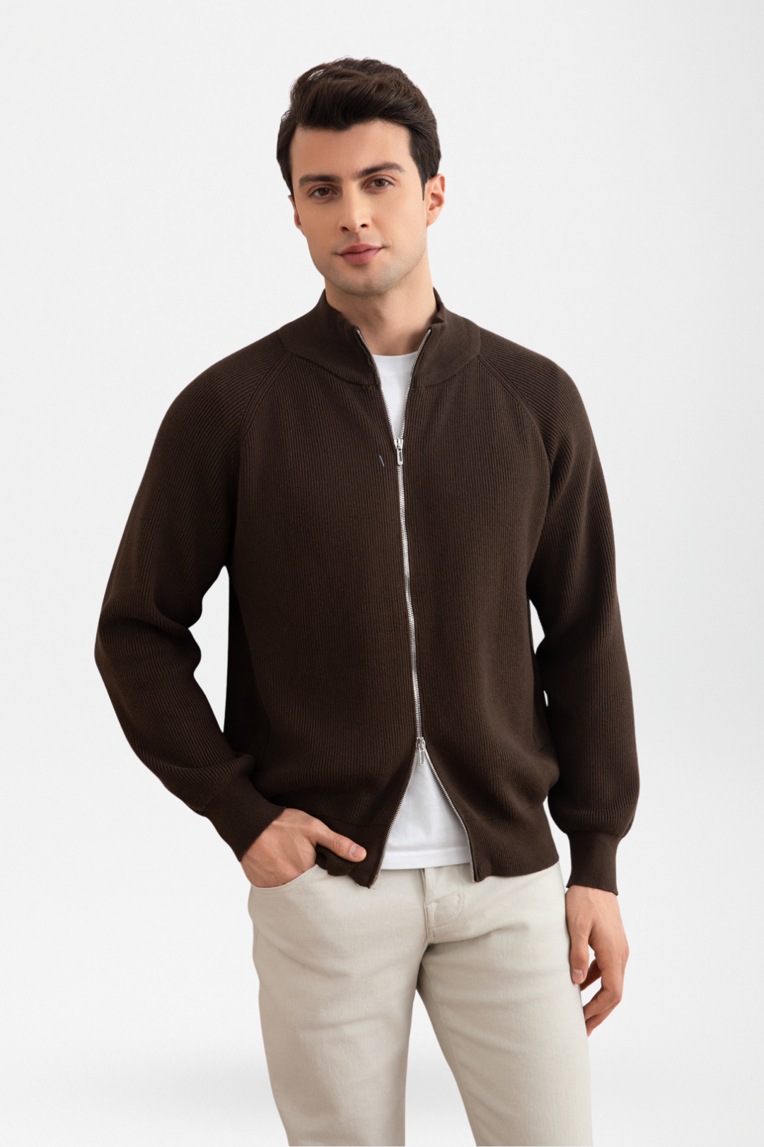 Roland | Ribbed Full-Zip Cardigan