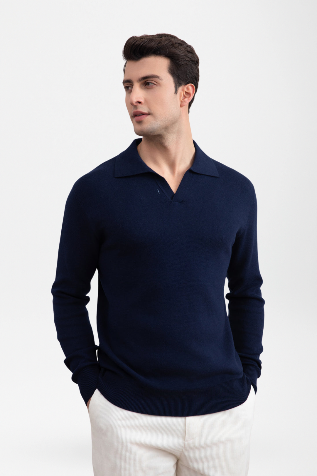 Alban | Open Collar Polo Sweater