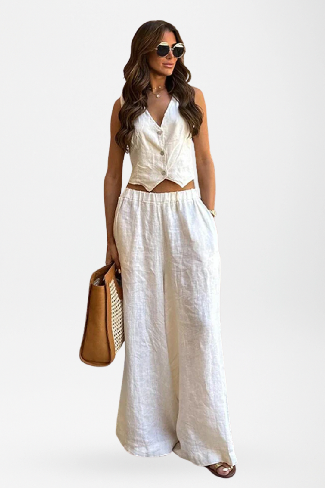 Lina | V-Neck Two-Piece Summer Set
