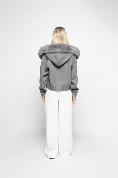 Clarisse | Wool-Blend Hooded Cardigan