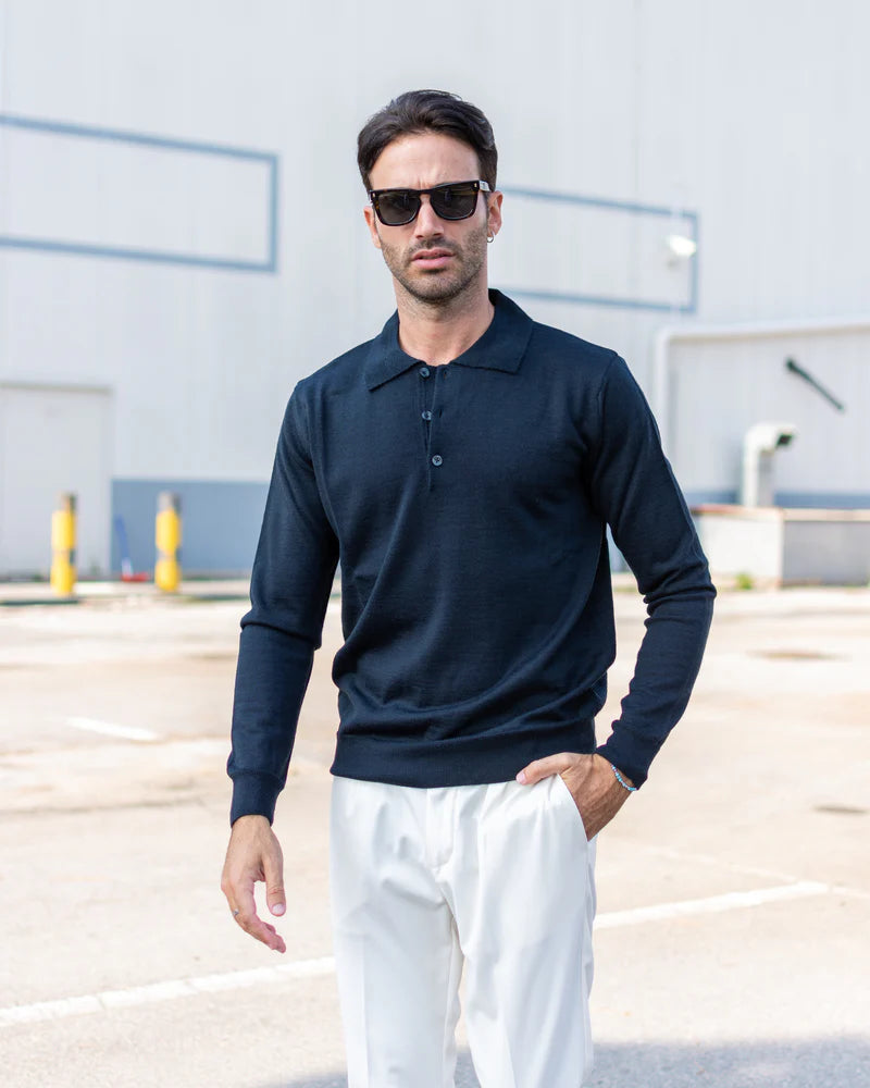 Marco | Long-Sleeve Polo Sweater