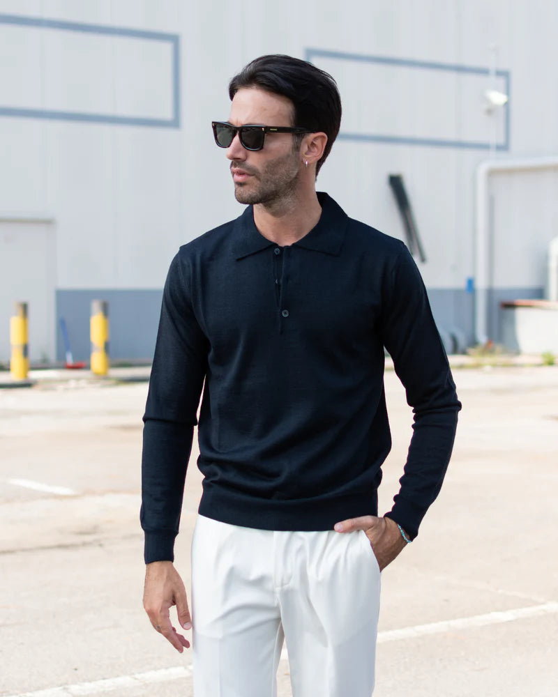 Marco | Long-Sleeve Polo Sweater