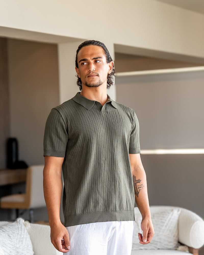 Aurel | Ribbed Knit Polo