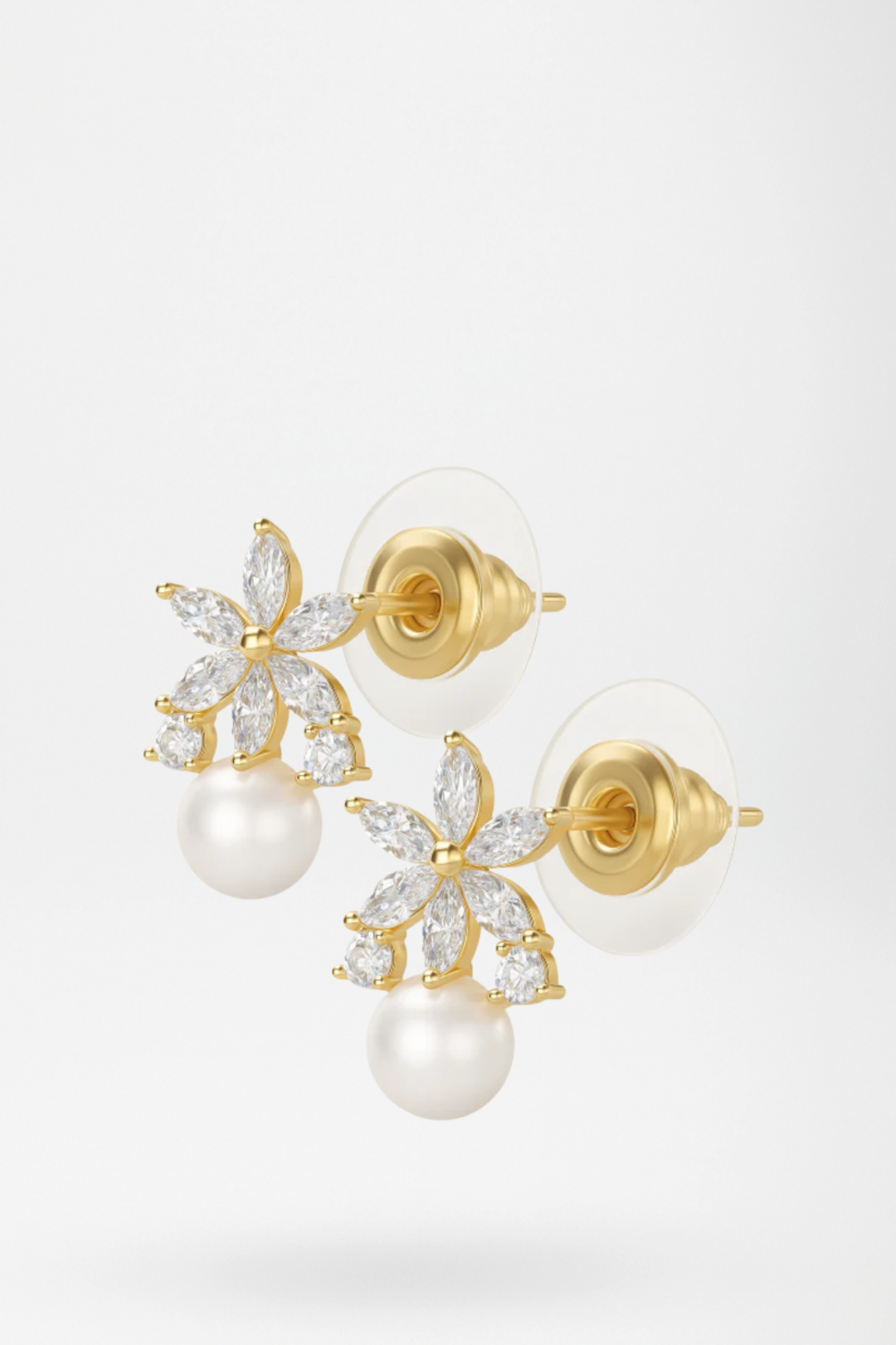 Colette | Pearl & Crystal Flower Earrings