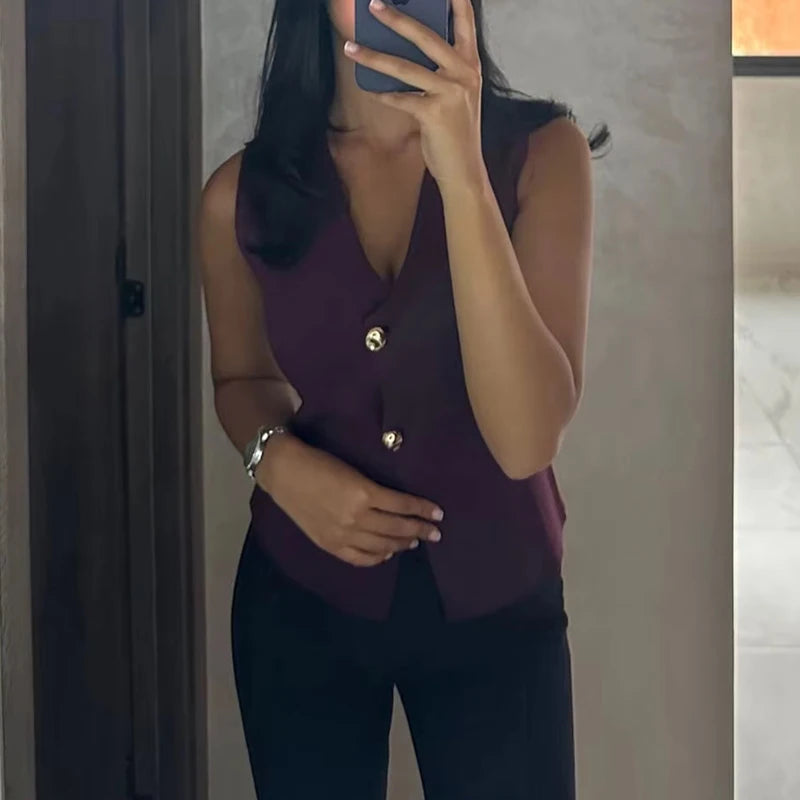 Salomé | Knitted Button Vest