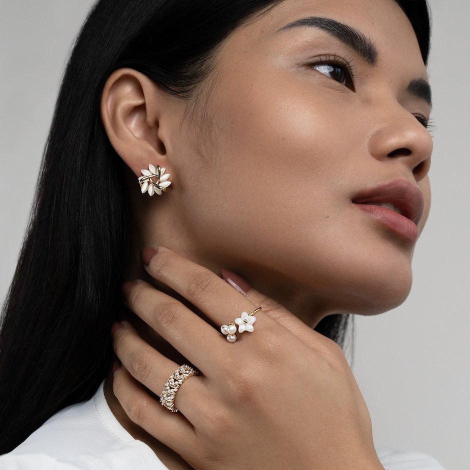 Flora | Opal Flower Stud Earrings